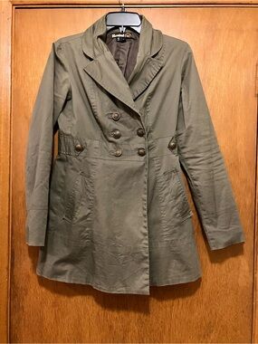 Rewind lightweight green military inspired jacket coat sz S